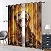 Ferret Curtains for Bedroom Decor, 39 Inches Long, Orange Flame Wildlife Animal Pattern Design Blackout Drapes, Ferret Curtains for Kitchen Bathroom Cafe, 2 Panels Set E&-6266