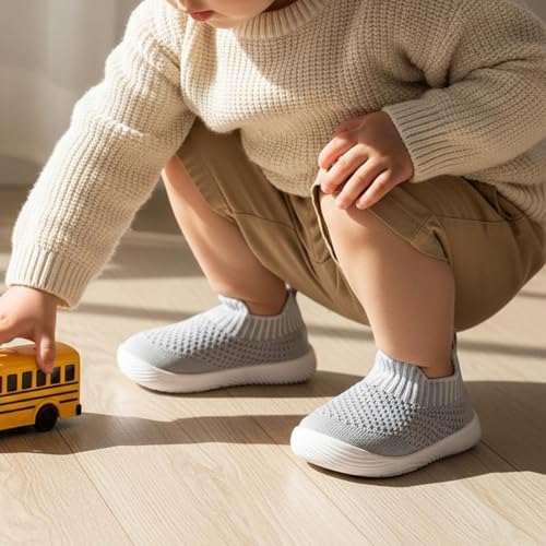Image of MORENDL Baby Toddler Walking Socks Non-Slip Breathable Unisex Casual Sneakers