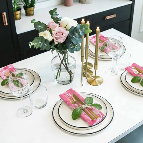 Servilletas de tela rosas modernas paquete de 8 miniatura 2