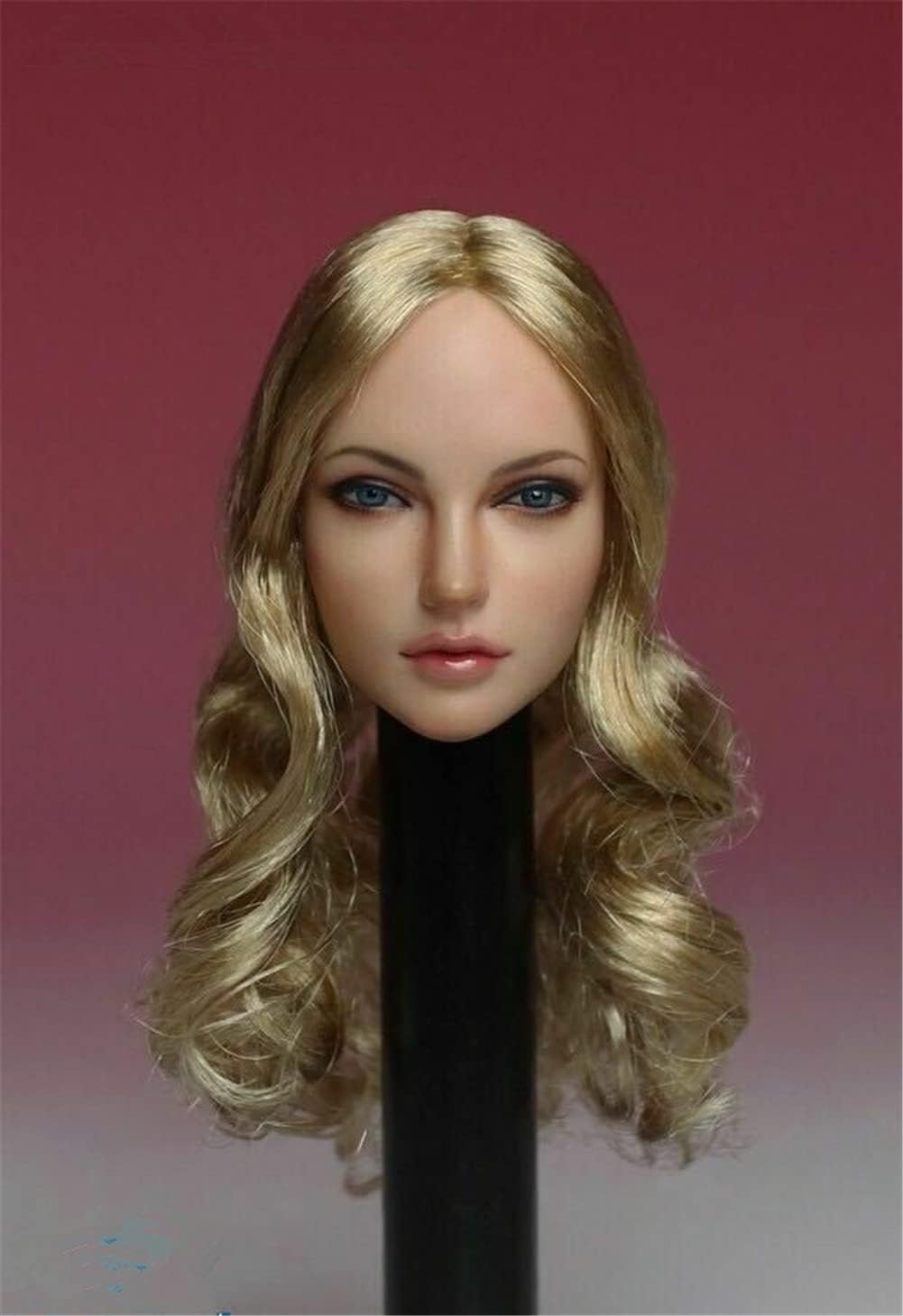 Fremego 1/6 Scale Female Head Sculpt,Beauty European Girl Planted Hair Head Carved for 12inch PH TBL JO Female Action Figure Body (Blonde Hair)