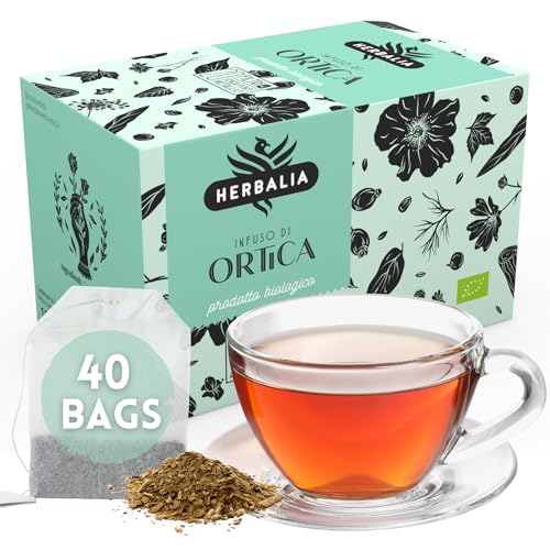 HERBALIA - Infusión de Ortiga en Bolsitas, Caja de Tisana de Ortiga con 40 Bolsitas sin Grapas, 30 g - Ortiga para Infusiones y Tés