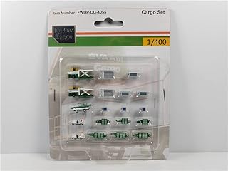 Hobby-Ace Fantasy Wings Airport Ground handling GSE Cargo Set of EVA Air 1:400 ABS Accessories Pre-Built Model