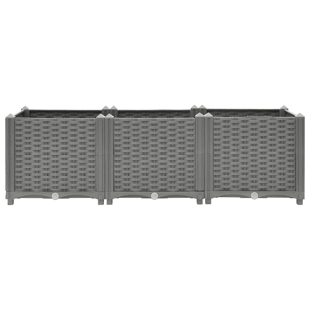vidaXL Lit Surélevé, Bac à Fleurs, Pot de Plantes, Boîte à Fleurs, Jardinière de Jardin Patio Terrasse Balcon, Gris Clair 120x40x38 cm Polypropylène