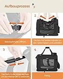 Feandrea Hundebox faltbar, Transportbox Hund, S, Hundetasche, Oxford-Gewebe, Netzstoff, atmungsaktiv tragbar transportabel, Metallrahmen, mit Griffen, Taschen, 50 x 35 x 35 cm, schwarz PDC50H