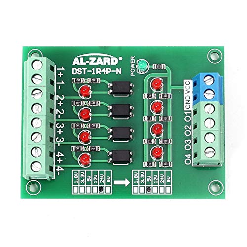 Lifyn2 Electronics kit 24V to 5V 4 Channel Optocoupler Isolation Board Isolated Module PLC Signal Level Voltage Converter Board 4 Bit