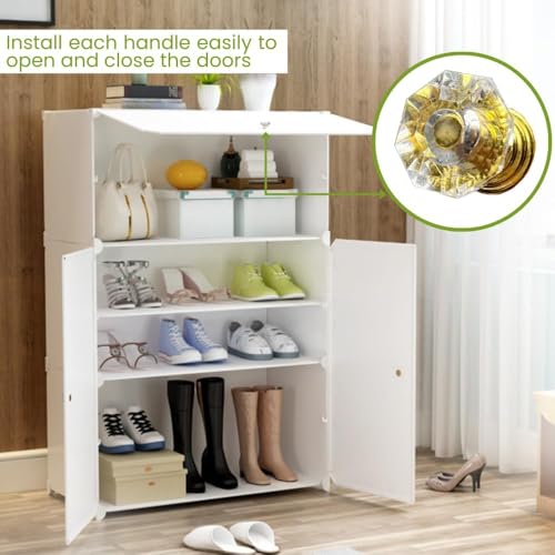 Image of Owme 3 Door Portable Shoe Rack Cabinet with Flip Door | Space Saving Multi Layer Shoe Organizer for Entryway Living Room | Multi Layer Storage for Sneakers, Heels & Boots - Off White