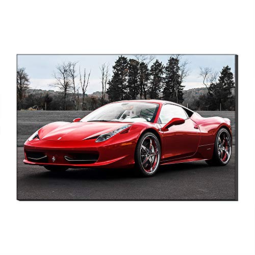 Ferrari - Lienzo decorativo para pared, diseño de coche deportivo, color rojo 40 x 60 cm