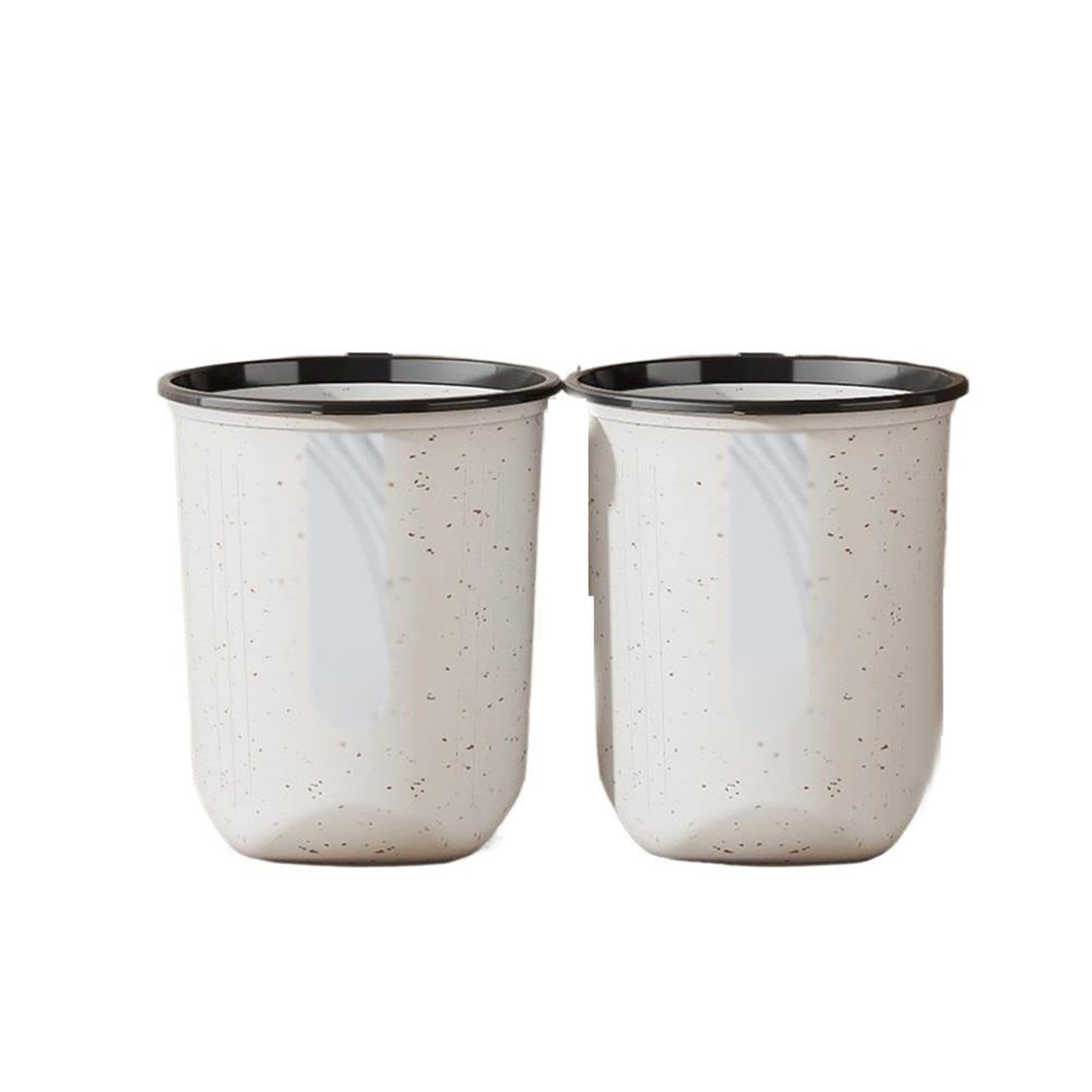 bote de basura de interior Papelera redonda de plástico con aro compresión for cocinas domésticas y cafeterías, dos paquetes, grande pequeño bote de basura(Pequeño)