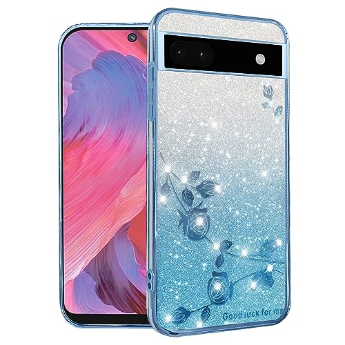Coque Pixel 6a antichoc fine transparente fleur rose silicone