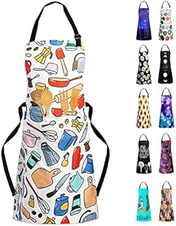 Sosolong Adjustable Waterproof Apron Bib Apron with 2 Pockets Cooking Kitchen Aprons for Women Men Chef, Adult Gifts,