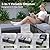 Aoxun Patio Furniture Set with Fire Pit Table, 6 Piece Outdoor Furniture Set with Wicker Ottomans, Rattan Outdoor Sectional Sofa with Thickened Cushion & Waterproof Cover Grey