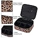OXYTRA Travel Makeup Bag Leopard Print PU Leather Cosmetic Bag Organizer for Women- Portable Multifunction Toiletry Bags with Adjustable Dividers (Leopard Print)