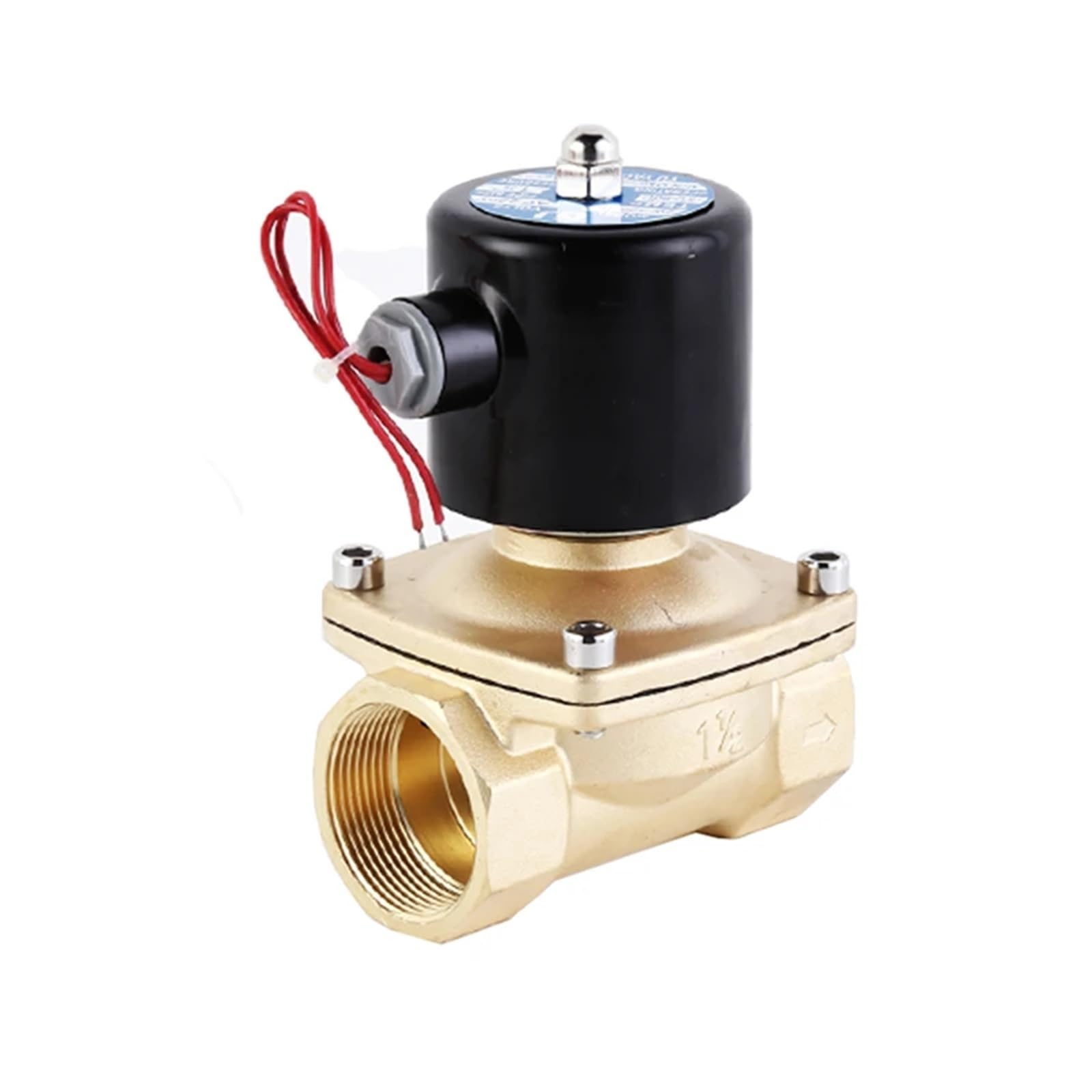KKCZOFMJ 1-1/4'' Normally Closed Solenoid Valve 110V AC Brass Solenoid Valve For Gas(NPT-110VAC-EPDM-SEAL)