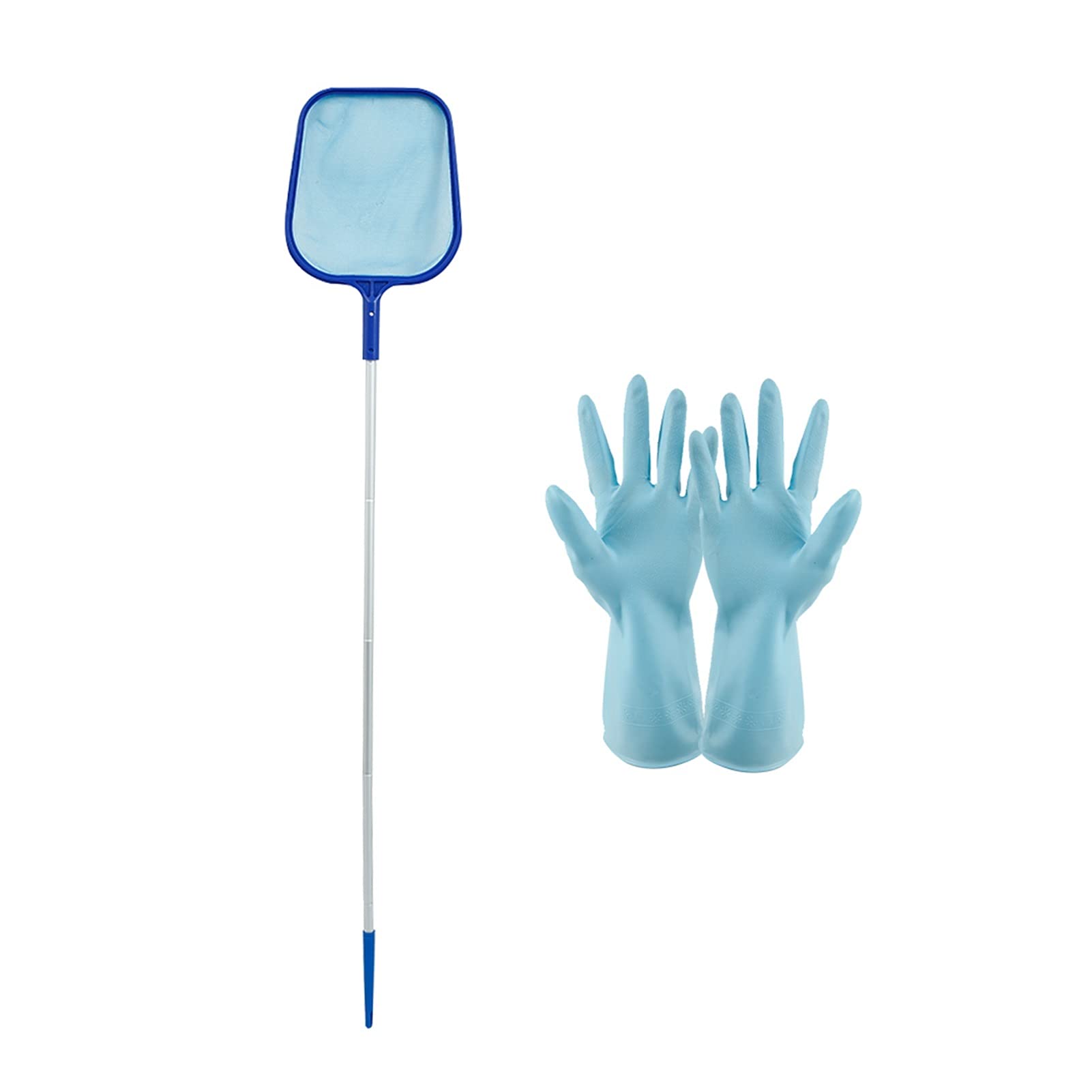 Swimming pool vacuum cleaner حمام السباحة صافي مقشدة مع قفازات تلسكوبي القطب البرك تنظيف الحطام ورقة أشعل النار صافي القطب تلسكوبي قابل للتعديل for Above Ground Pools, Small Pools, Spas