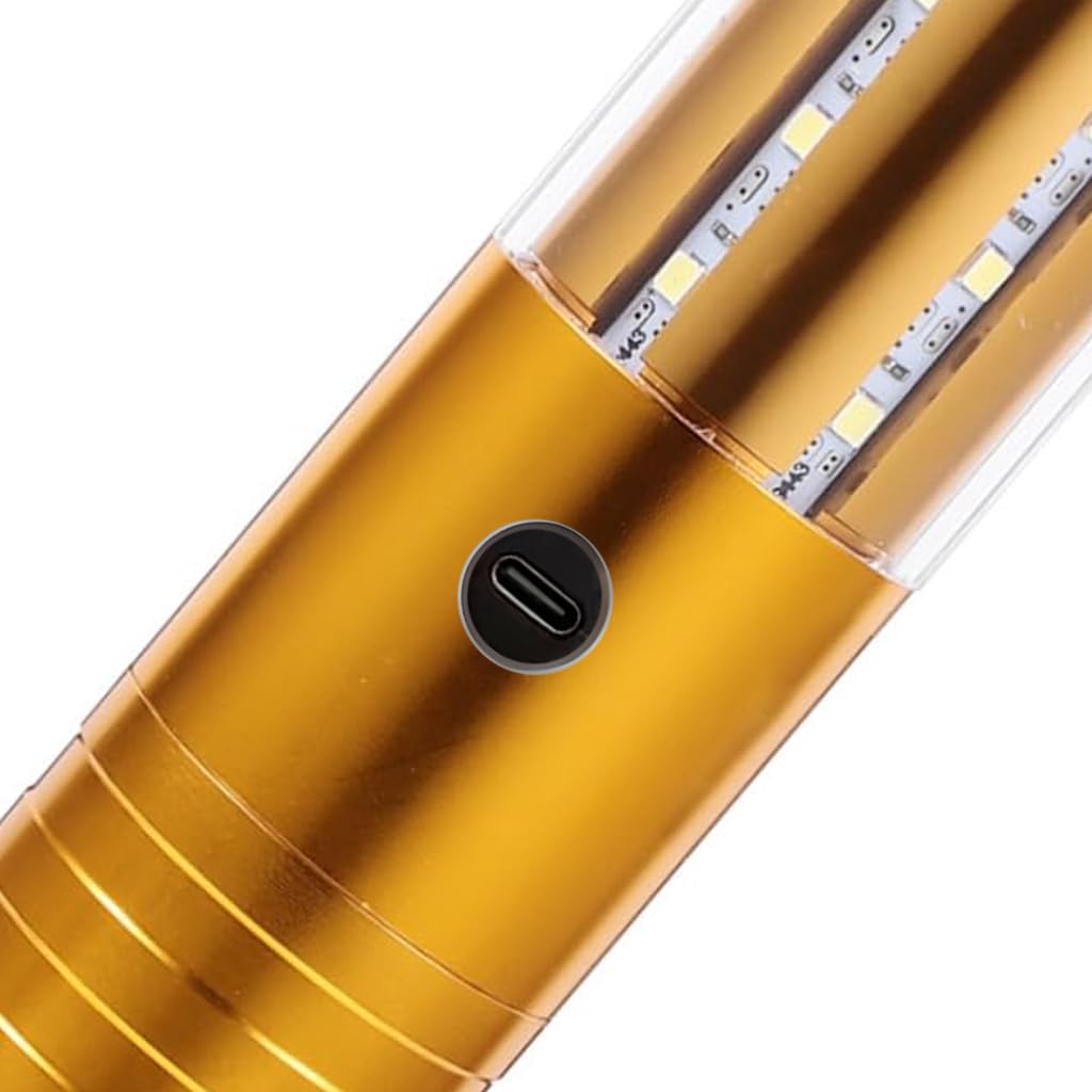 ACMHNC Luces Estroboscópicas LED, USB Recargable Para Botella de Vino, Bastón Luminoso, 1800 mAh Batería, Barras Luminosas Para Fiestas, Ktv, Bar, Club, Cumpleaños, Luz Blanca, Dorada