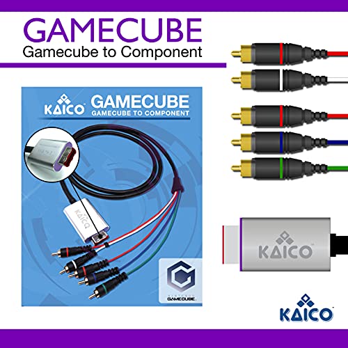 Image of Kaico Component Cable Adapter Lead for the Nintendo GameCube Running GCVideo Lite Software - Supports Full Video and Audio. A Simple Plug and Play Component Converter for Gamecube