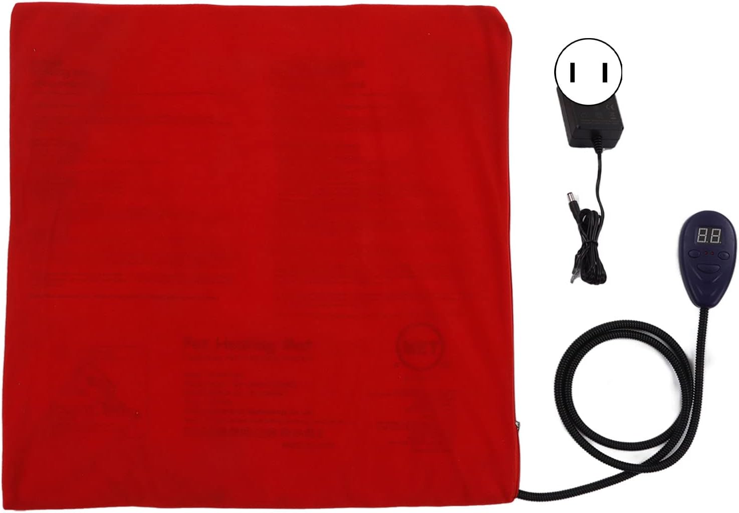 Pet Heating Pad 7 Temperature Dogs Cats Electric Heated Pad, Electric Pet Heating Pad for Home Indoor Round Heated Pet Pad (50x50cm / 19.7x19.7in US Plug)