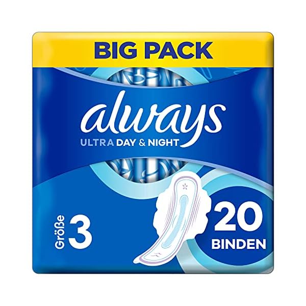 Always Ultra Binden Damen, dünn und super saugfähig, geruchsneutralisierend und Auslaufschutz