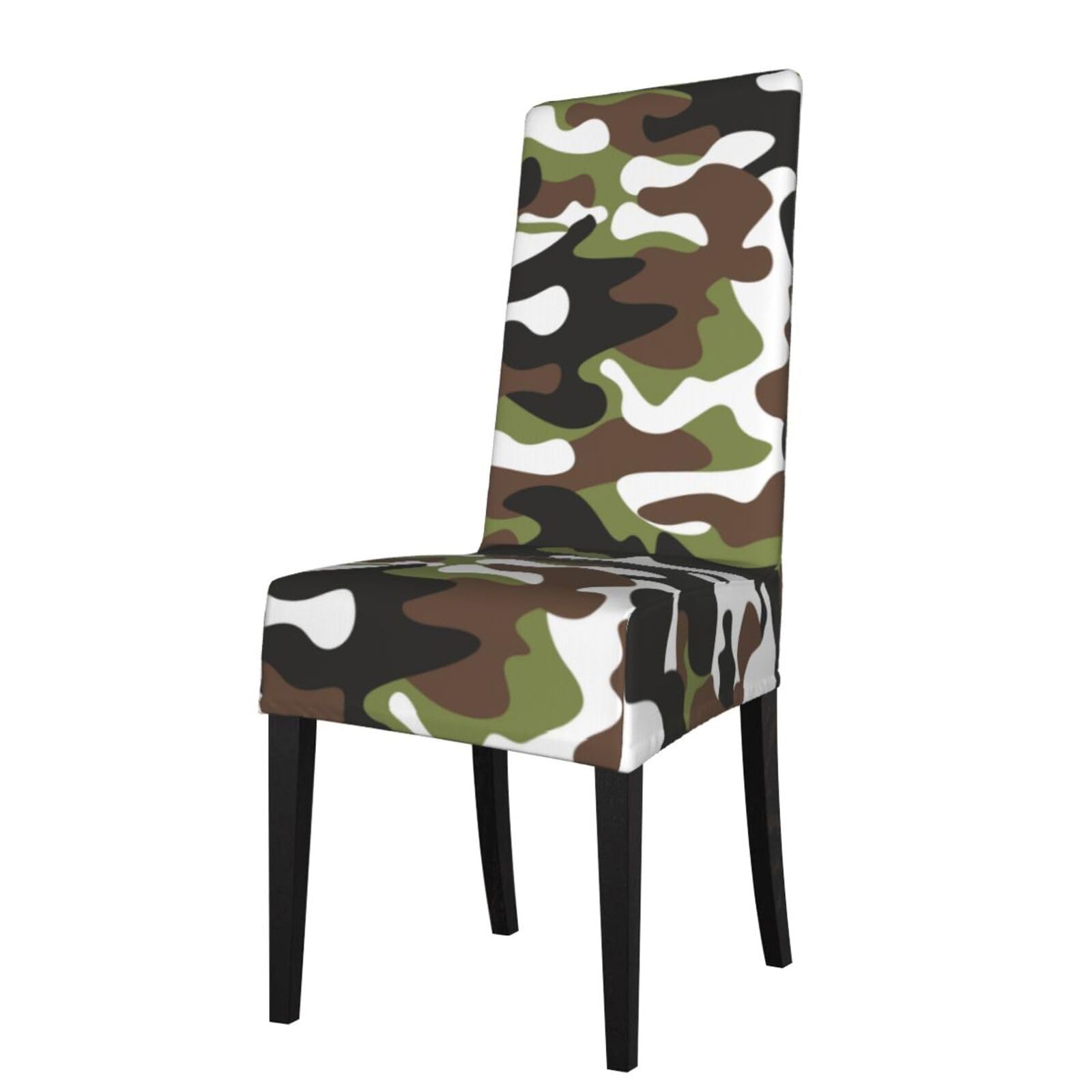 LKYMOH Outdoor Camo Pattern, Chair Covers Stretch Chair Slipcovers for Dining Room, for Party Pet Protection Universal Fit Soft Polyester