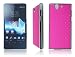 Produktbild Rosa mit Diamanten und Chromseiten Hartschale für Sony XPERIA Z L36H C6603