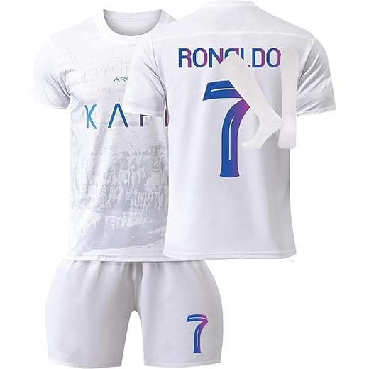 Maillot de Foot Enfant et Adultes, Ensemble de Foot Enfant 3 Pièces, Tenue Football Enfant Nouveaux Maillots, Ensemble Football Homme Garçon Vêtement Sport Tshirt, Shorts et Chaussette Set