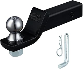 Trailer Hitch Ball Mount with 2-Inch Trailer Ball & 5/8" Hitch Pin Clip Fits 2-Inch Receiver lbs 2" Drop