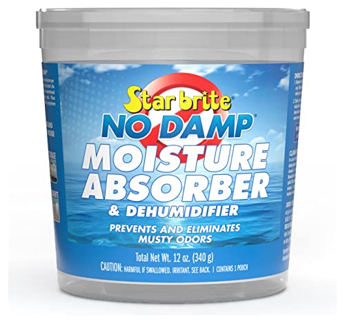 STAR BRITE No Damp Moisture Absorber & Dehumidifier - Simple, Portable, Humidity Control for Boats, RVs, Seasonal Homes & More - Prevent Musty Odor & Moisture Damage - 12 OZ (085412)