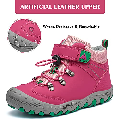 Mishansha Girl's Kid's Hiking Trekking Sneakers Lightweight Ankle Boots Outdoor Children Walking Shoes Slip Resistant Breathable Rosy Pink Us 5 Big Kid #TOP1