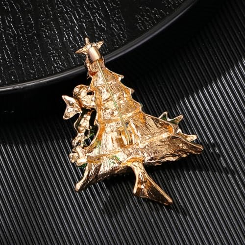 Image of Enamel Brooch Pin For Women Men, Vintage American Flag Crystal Lapel Pin, Christmas Brooch Suit Dress Clips Accessory Gift
