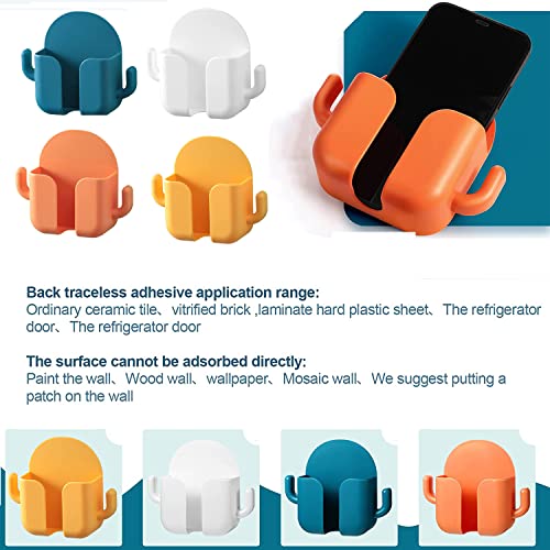 Wymect 2Pcs Self-Adhesive Wall Mount Phone Holder, Charging Phone Stand Remote Control Holder Small Gadgets Organizer Box Multi-Function For Bedroom #TOP5