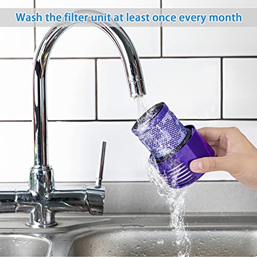 Leadaybetter 4pack Washable Hepa Filter Replacements for Dyson V10 SV12 Cordless Vacuum Cyclone Animal Absolute Total Clean Cordless Vacuum Cleaner, Replace # DY-969082-01