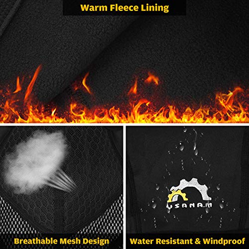 Boné Exterior, Andoer Balaclava de inverno à prova de vento com zíper reflexivo feminino masculino r