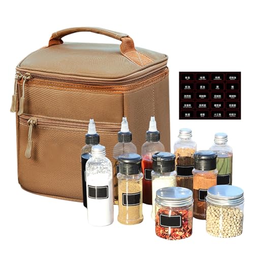 Spices Shakers con agujeros y tapas, frascos de especias vacías, 13 Piezas Contenedores de condición de condición Bottles de jarra con bolsa de almacenamiento, Pots de condimentos, saltadores de sal y