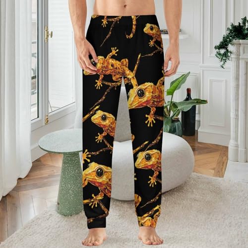 Crested Gecko Men's Pajama Bottoms Sleep Lounge Soft Comfy Pants Sleepwear2
