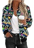 Zeagoo Women Jackets Lightweight Bomber Jacket Casual Short Jacket Zip Up Coat