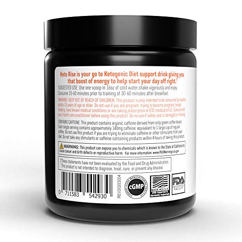 Keto Rise - Exogenous Ketones Powder with Caffeine – BHB Salt Morning Energy Formula Designed to Boost Ketone Levels, Increase Performance and Support Your Ketogenic Diet, 15 Servings - Valencia OJ - Thumbnail 2