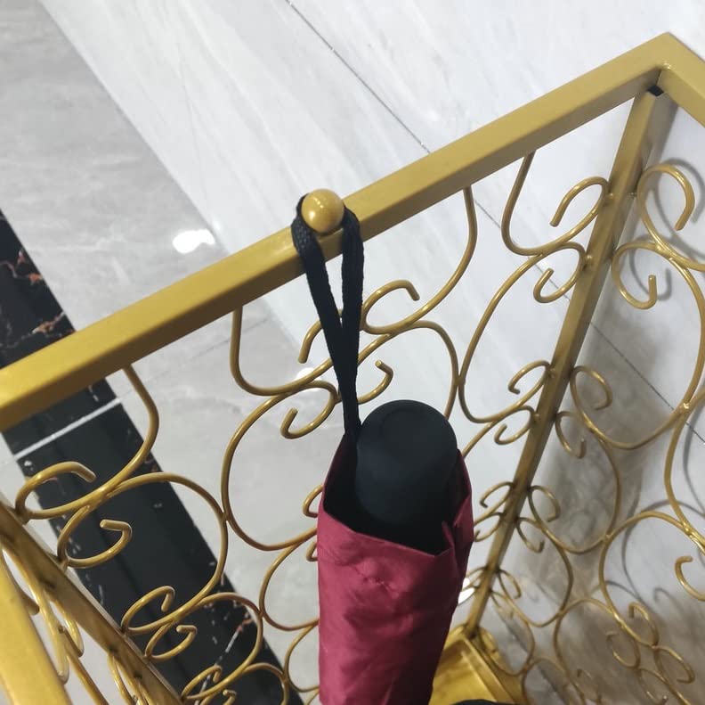 Porte-parapluies entrée métal noir avec support décoratif - 4