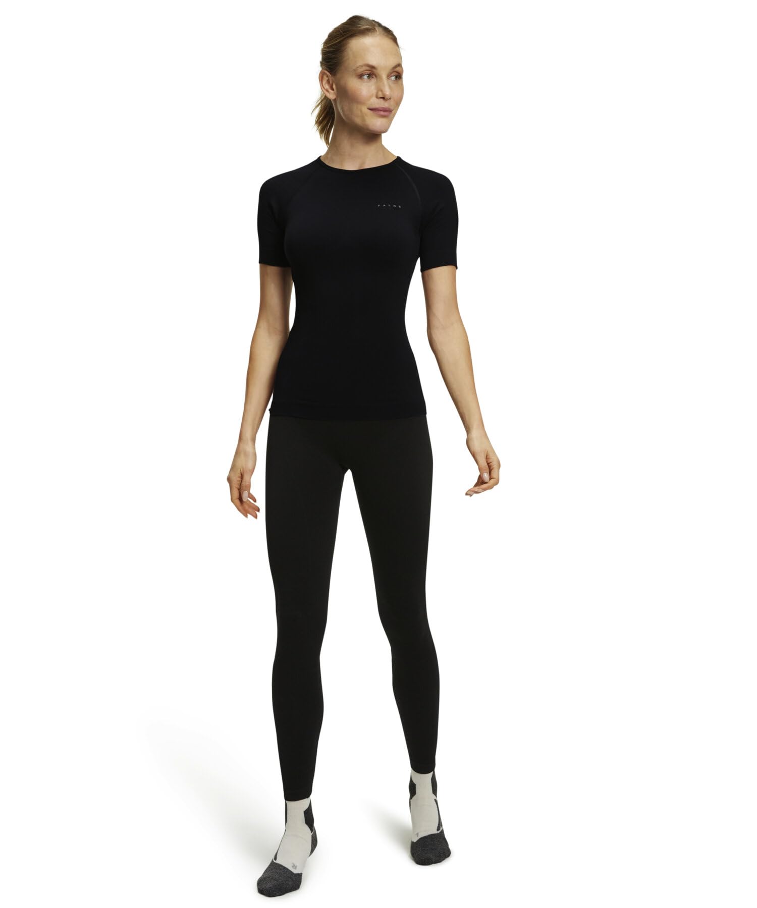 FALKE Damen Warm Round Neck Funktionsshirt Kurzarmshirt für milde bis kalte Temperaturen warme Funktionsunterwäsche schnelltrocknendes atmungsaktives nachhaltiges Funktionsmaterial 1 Stück | für milde bis kalte Temperaturen