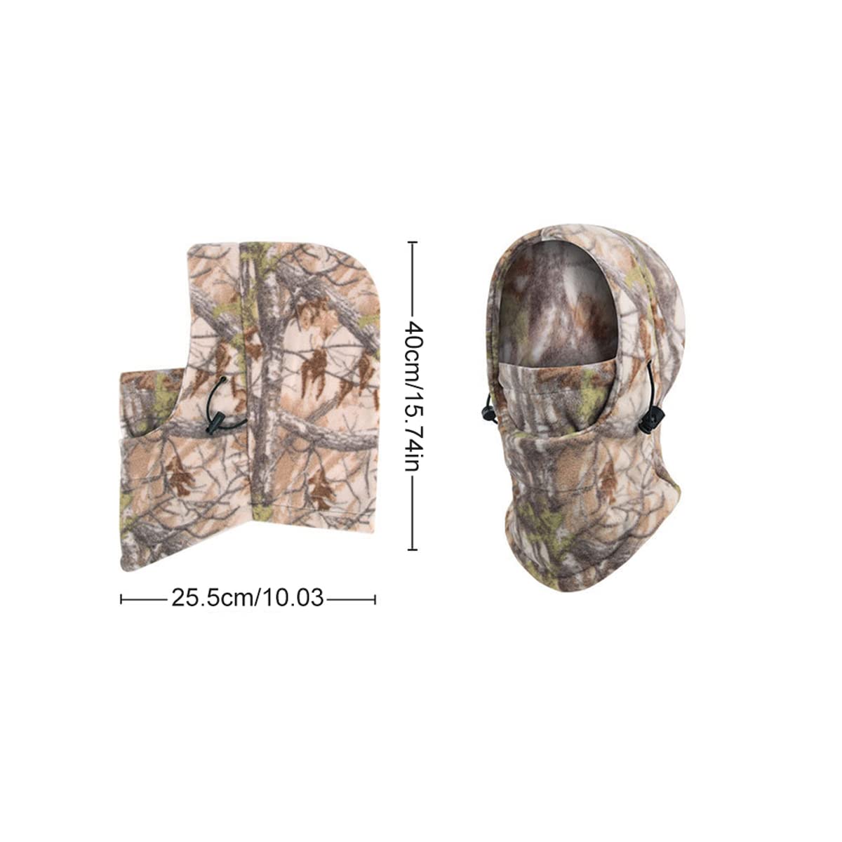 homeemoh Camo Balaclava Face Mask Hunting Fleece Hood Hat Winter Windproof Camoflage Hat for Hunting Cycling Motorcycle,Camo 1