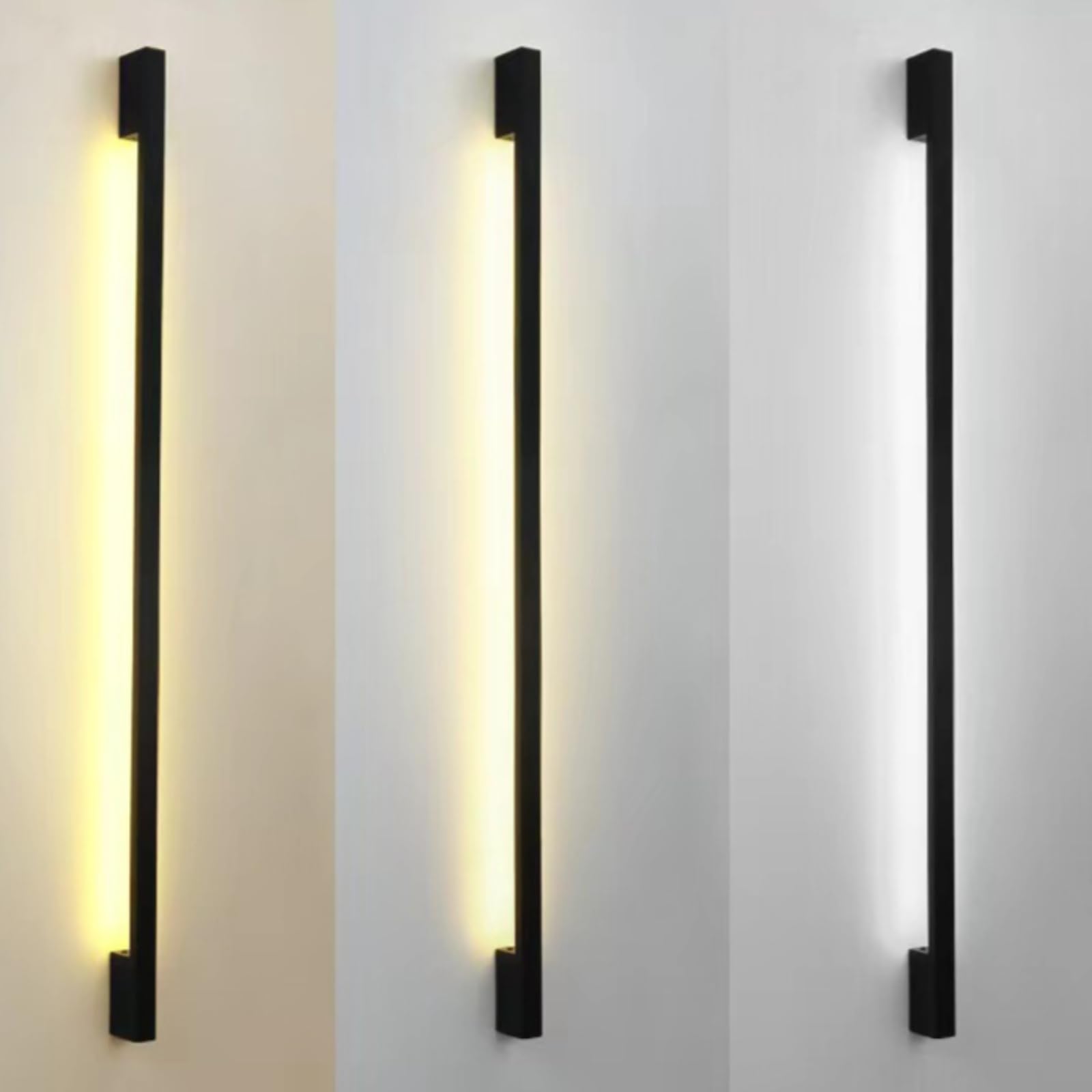 Aplique de pared rectangular LED de 60cm en aluminio y acrílico con luz neutra para pasillos 8
