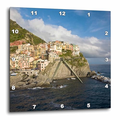 3dRose DPP_82090_3 Italy, Cinque Terre, Manarola. Village Cliff-Eu16 Bth0127-Brenda Tharp-Wall Clock, 15 by 15-Inch