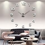 Large 3D Wall Clock Frameless DIY Wall Sticker Clocks for Home Living Room Office Decoration
