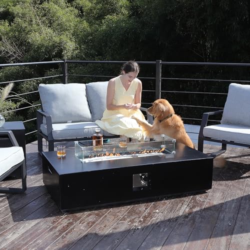 Naga Bahna 56-Inch Outdoor Propane Fire Pit Coffee Table