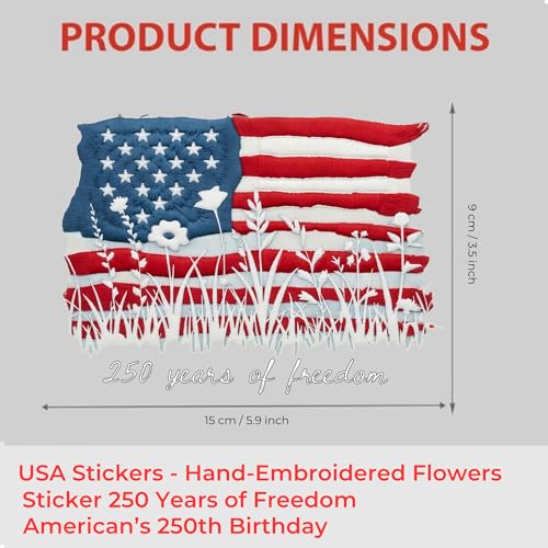 Image of 2-Piece Cute Patriotic 1776-2026 Car Decal | Aesthetic vinyl stickers for car windows, laptops and tumblers; 1776-2026 commemorative design