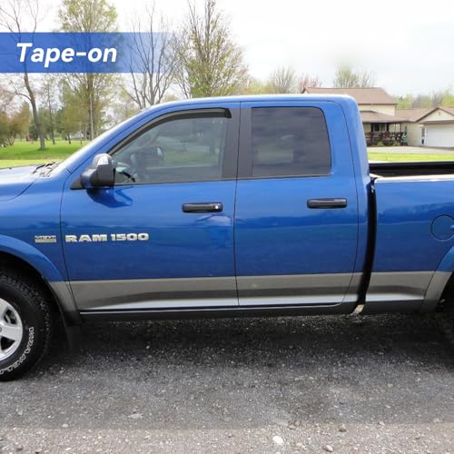 Image of Window Visors Rain Guards Shield for 2005-2010 Dodge Dakota Club Cab, Out-Channel Window Vent Wind Deflectors Visors Shades for 05-10 Dakota Extended Cab, 2PCS