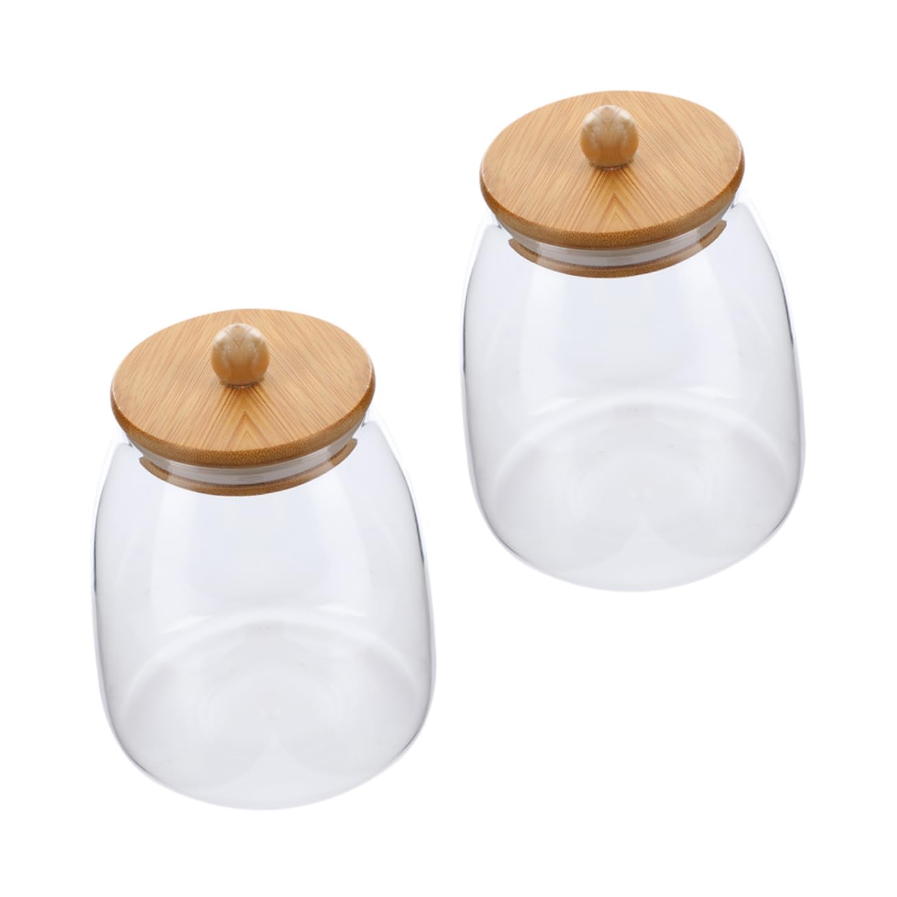 Barattoli 2 Pezzi 900ml in Vetro Borosilicato, con Coperchio in Bambù