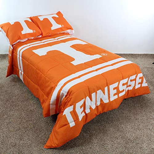 Image of College Covers Everything Comfy Tennessee Volunteers Reversible 3 Piece Comforter Set, Queen
