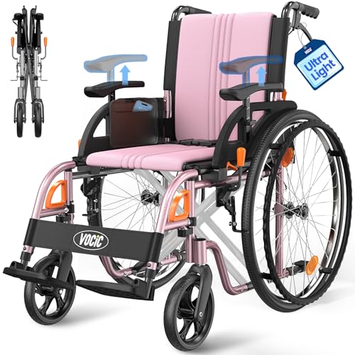 VOCIC Ultra Lightweight Wheelchair for Adults, 23lb...
