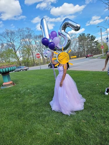 Image of Number Balloons Silver 15 Balloon 40 inch for 15 51 Birthday Decoration | Saturated Color, Large 40 inch, With Straw & Hanging Hole, For Back-To-School Season, Anniversary, Christmas, New Year