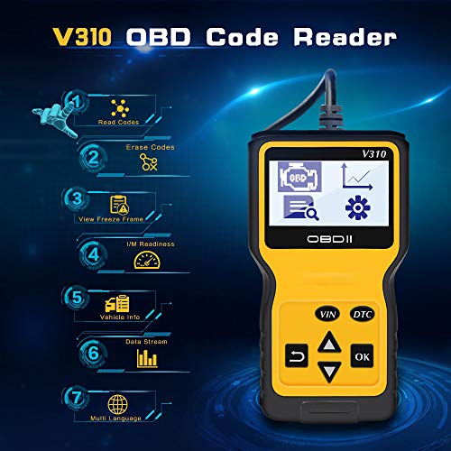 Kebert OBD2 Scanner, Enhanced Universal Car OBD Fault Code Reader Professional OBD Auto Scanner Wired Car Check Engine Light Error Analyzer Diagnostic Scan Tool for All OBD II Protocol Vehicles1996+